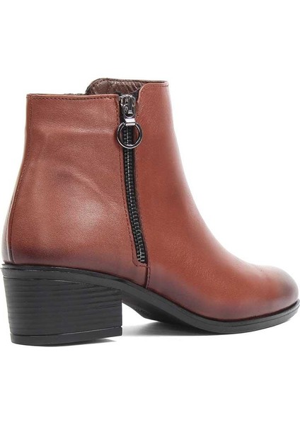 Kadın Taba Fermuarlı Deri Bot fiyatları