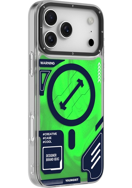 iPhone 17 Pro Uyumlu Kılıf M-Safeli Parlak Kumlu Sıvılı Tasarımlı Galaxy Fantasy Serisi Kapak Yeşil fiyatları