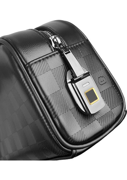 Phantom Serisi Parmak Izi Kilitli Çok Fonksiyonlu Taşınabilir Mobil Aksesuar Çantası Siyah modelleri