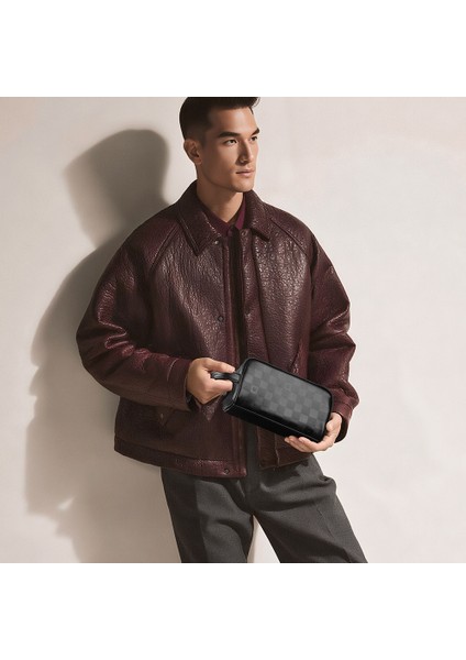 Phantom Serisi Parmak Izi Kilitli Çok Fonksiyonlu Taşınabilir Mobil Aksesuar Çantası Siyah