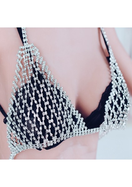 Premium Diamond Ürün / Değerli Taşlı Luxury Su Yolu Vücut Takısı, Taşlı Bikini Seti, Fantezi Iç Çamaşır Seti
