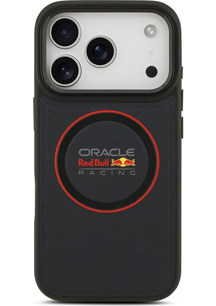 iPhone 17 Pro Kılıf Redbull Lisanslı M-Safeli Kırmızı Halka ve Logo Kabartmalı Pu Deri Kapak Siyah modelleri