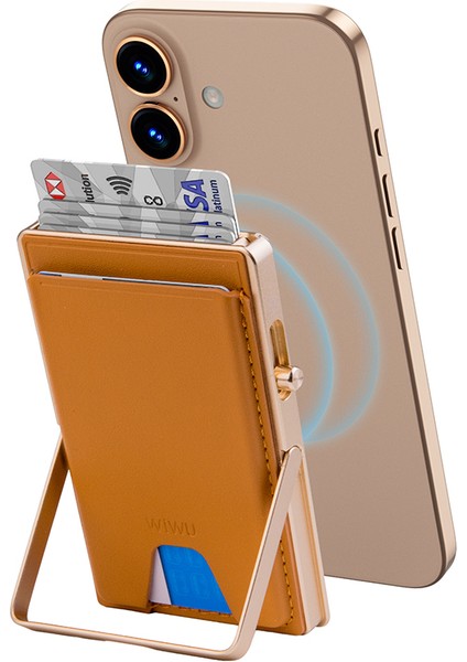 MW-006 Tasarımlı 6 Hazneli Pu Magnetik Standlı Kartlık Kahverengi fiyatları