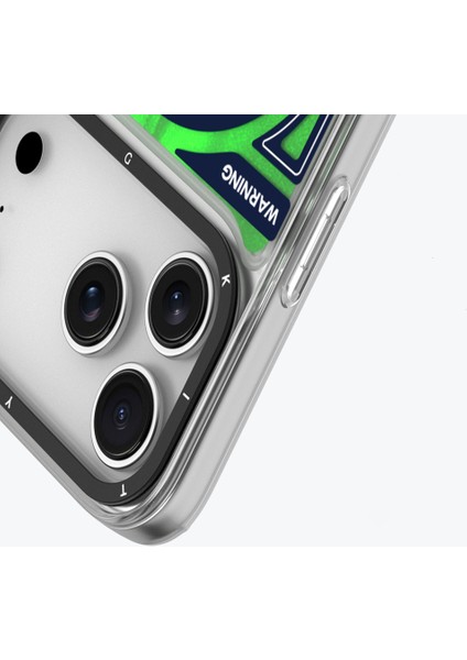 iPhone 17 Pro Uyumlu Kılıf M-Safeli Parlak Kumlu Sıvılı Tasarımlı Galaxy Fantasy Serisi Kapak Yeşil