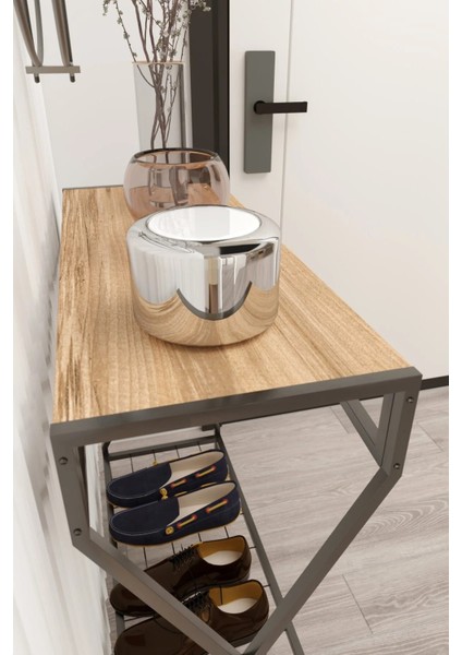 Dresuar Metal Ayaklı Çam Ahşap Raflı Dekoratif Çok Amaçlı 2 Raflı Düzenleyici Mutfak Düzenleyici fiyatları