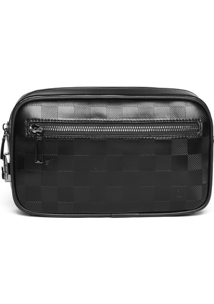 Phantom Serisi Numerik Kilitli Yandan Fermuarlı Taşınabilir Mobil Aksesuar Çantası Siyah