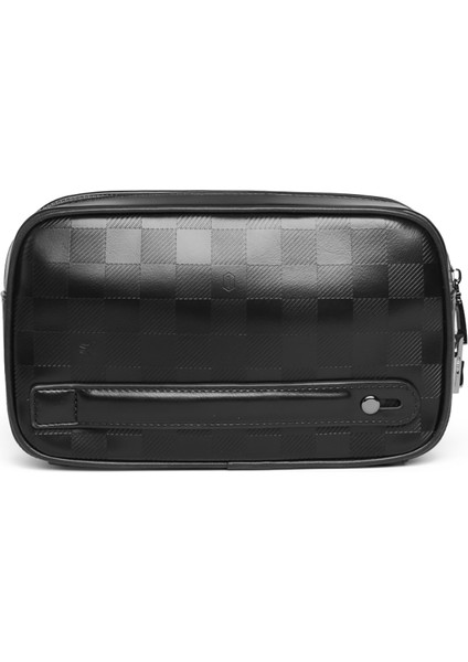 Phantom Serisi Numerik Kilitli Yandan Fermuarlı Taşınabilir Mobil Aksesuar Çantası Siyah