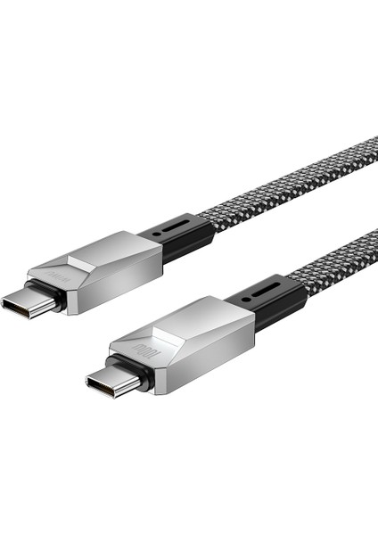 WI-C078 Cyberlink Serisi Type-C To Type-C Pd Hızlı Şarj Özellikli Şarj Kablosu 100W 1m Gümüş
