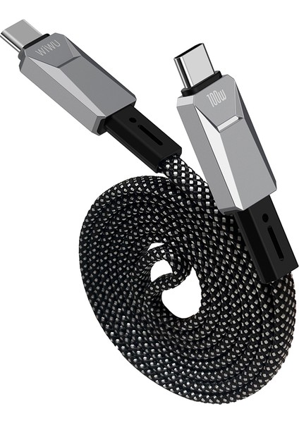 WI-C078 Cyberlink Serisi Type-C To Type-C Pd Hızlı Şarj Özellikli Şarj Kablosu 100W 1m Gümüş modelleri