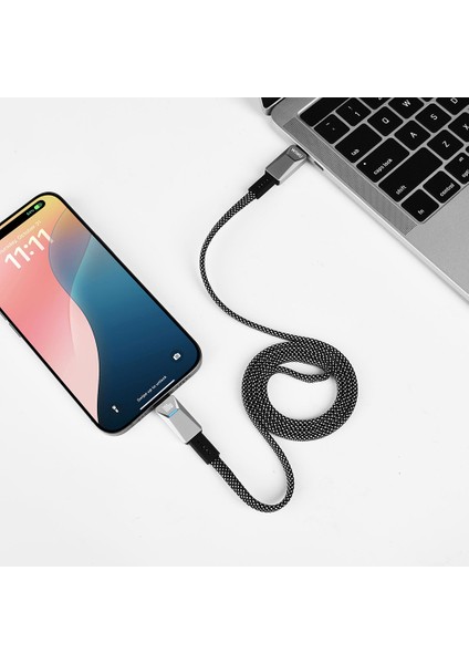 WI-C078 Cyberlink Serisi Type-C To Type-C Pd Hızlı Şarj Özellikli Şarj Kablosu 100W 1m Gümüş indirimleri