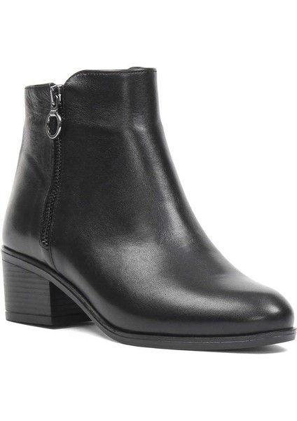 Kadın Siyah Fermuarlı Deri Bot fiyatları