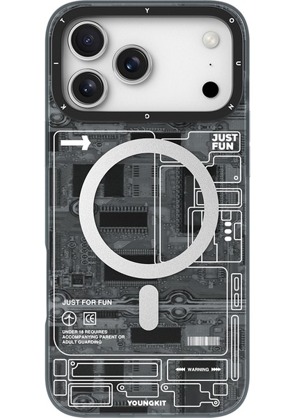 iPhone 17 Pro Max Uyumlu Kılıf M-Safeli Kamera Denetim Butonlu Youngkit Technology Seri Kapak Siyah