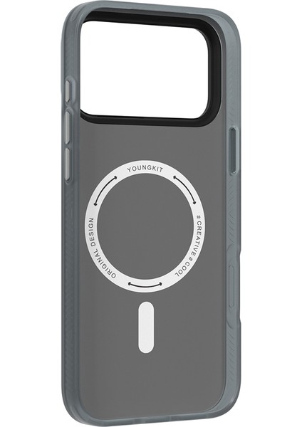 iPhone 17 Pro Max Uyumlu Kılıf M-Safeli Kamera Denetim Butonlu Youngkit Technology Seri Kapak Siyah