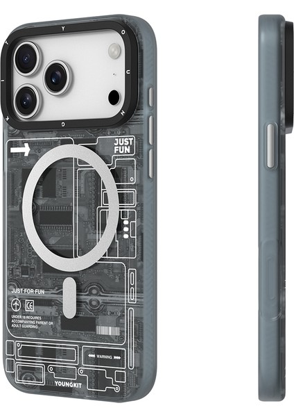iPhone 17 Pro Max Uyumlu Kılıf M-Safeli Kamera Denetim Butonlu Youngkit Technology Seri Kapak Siyah