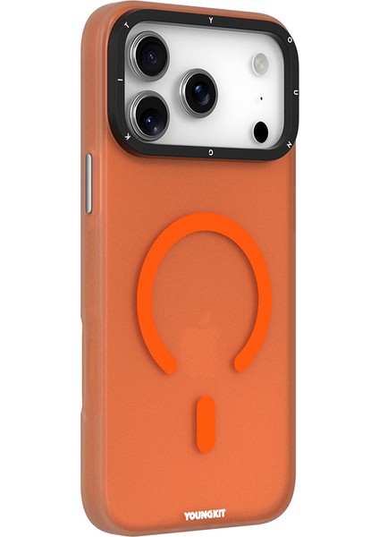 iPhone 17 Pro Max Uyumlu Kılıf M-Safe Şarj Özellikli Youngkit Hidden Sand Serisi Kapak Turuncu fiyatları