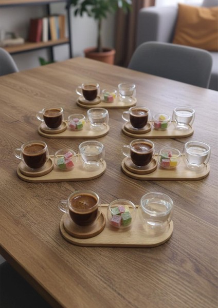 Cam Türk Kahvesi Fincan Seti - 6 Kişilik Kahve Fincan Takımı, 30 Parça, 70ML modelleri
