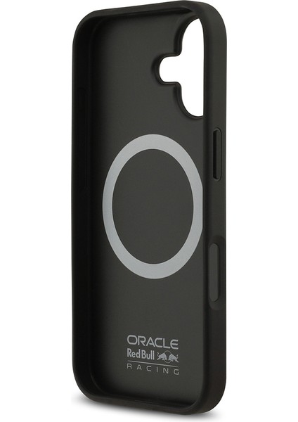 iPhone 17 Kılıf Redbull Lisanslı M-Safeli Karbon Fiber Parlayan Logolu Kevlar Kapak Siyah