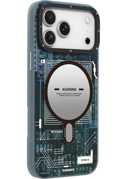 iPhone 17 Pro Max Uyumlu Kılıf M-Safeli Kamera Denetim Butonlu Youngkit Technology Serisi Kapak Mavi fiyatları