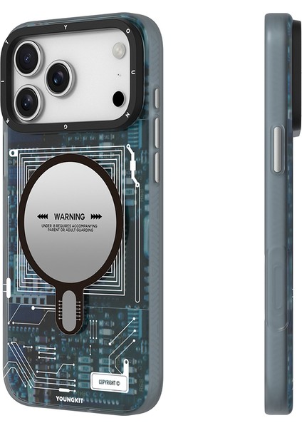 iPhone 17 Pro Max Uyumlu Kılıf M-Safeli Kamera Denetim Butonlu Youngkit Technology Serisi Kapak Mavi modelleri