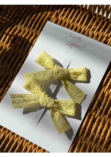 Kız Çocuk Ikili Fiyonk Toka Sarı modelleri