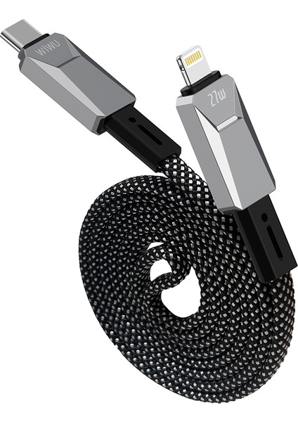 WI-C077 Cyberlink Serisi Type-C To Lightning Hızlı Şarj Özellikli Şarj Kablosu 27W 1m Gümüş modelleri