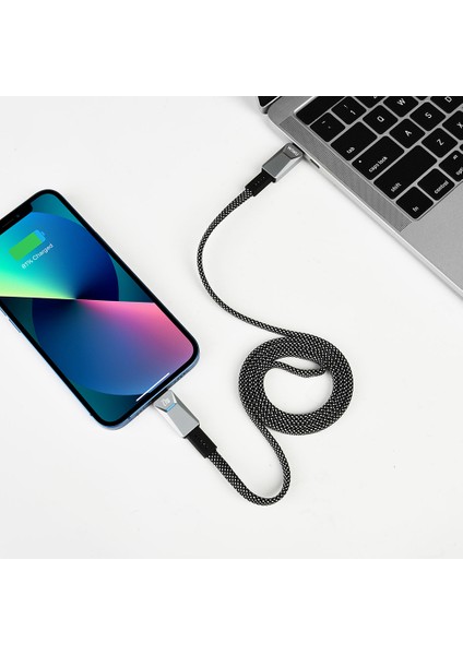 WI-C077 Cyberlink Serisi Type-C To Lightning Hızlı Şarj Özellikli Şarj Kablosu 27W 1m Gümüş indirimleri
