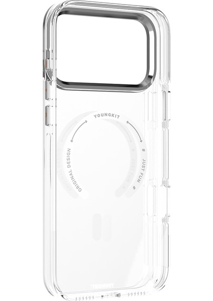 iPhone 17 Pro Max Uyumlu Kılıf M-Safe Özellikli Şeffaf Youngkit Crystal Shield Serisi Kapak Şeffaf