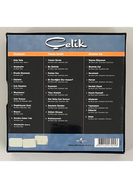 Çelik 3 Cdlik Box Set Ateşteyim - Yaman Sevda - Benimle Kal 3 CD (Orijinal Dönem Baskı Cd) fiyatları