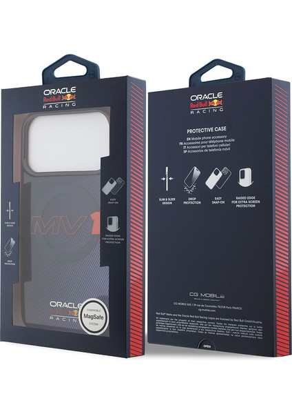 iPhone 17 Pro Max Kılıf Redbull Lisanslı M-Safeli Çift Katmanlı Çizgi Desen Sert Pc Mv Kapak Laciver