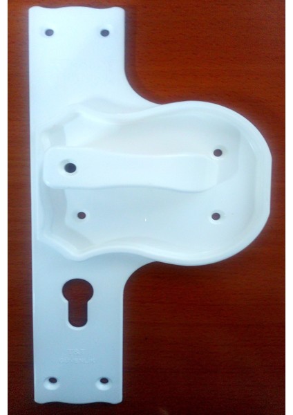 Bariyerli Güvenli ve Kırılmaz Kapı Kolu (Beyaz-Beyaz)