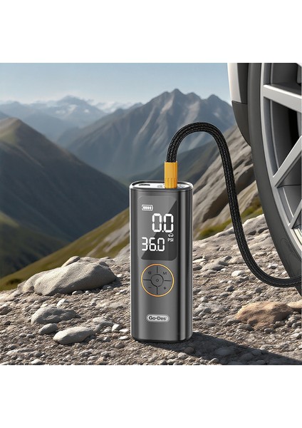 Go Des GD-B638 LED Işıklı Araç Hava Kompresörü ve Powerbank Özellikli 12V Siyah modelleri