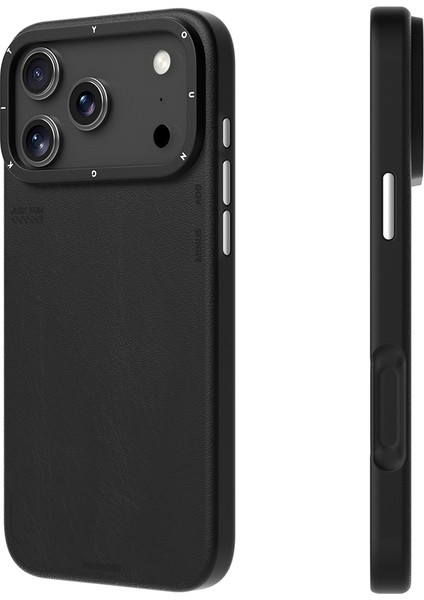 iPhone 17 Pro Max Kılıf M-Safeli Basit Mat Deri Desenli Youngkit Tech Fashion Serisi Kapak Siyah fırsatları