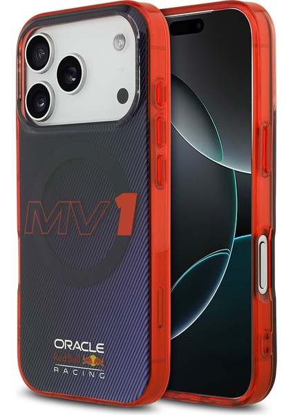 iPhone 17 Pro Kılıf Redbull Lisanslı M-Safeli Çift Katmanlı Çizgi Desenli Sert Pc Mv Kapak Lacivert