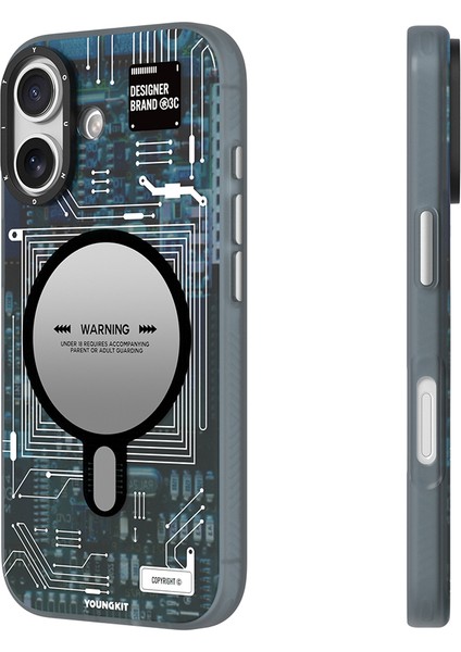 iPhone 17 Uyumlu Kılıf M-Safe Özellikli Kamera Denetim Butonlu Youngkit Technology Serisi Kapak Mavi fiyatları