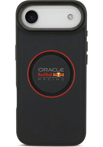 iPhone 17 Air Kılıf Redbull Lisanslı M-Safeli Kırmızı Halka ve Logo Kabartmalı Pu Deri Kapak Siyah modelleri