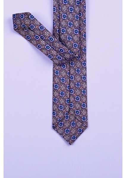 Slim Mozaik Desen Lila Kravat & Mendil modelleri