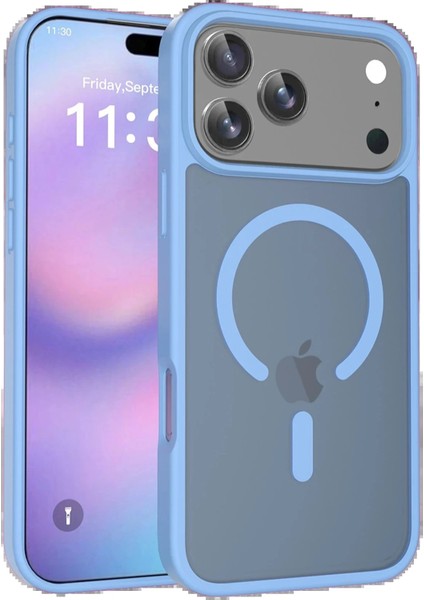 Bfs Apple iPhone 17 Pro Max Jota Magsafe Kapak - Açık Mavi