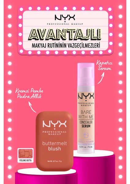 Buttermelt Blush Kremsi Pembe Pudra Allık - 09 Feelin Butta & Bare With Me Concealer Kapatıcı 02 Makyaj Seti