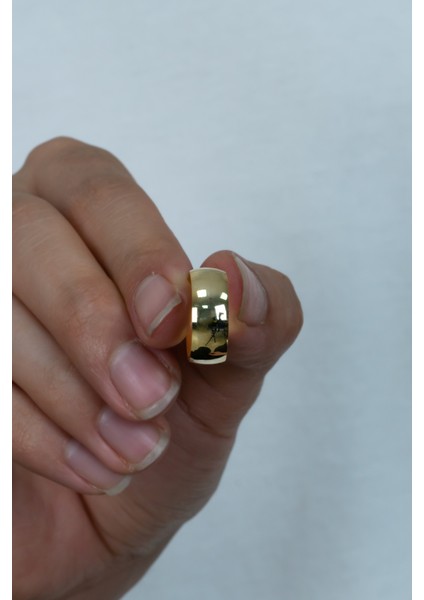 8 mm Altın Kaplama Gümüş Alyans Söz Nişan Yüzüğü AL80-1