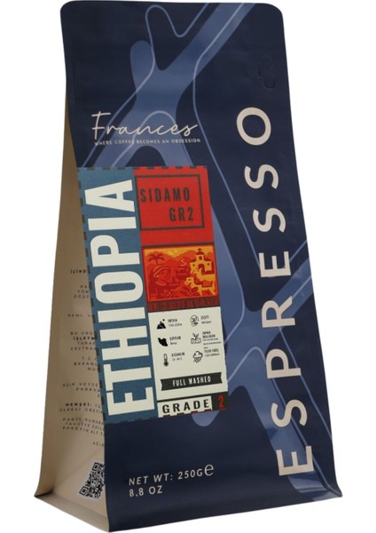 %100 Arabica Ethiopia Sidamo Gr2 Espresso | 3X250G | Canlı Asidite fiyatları
