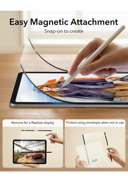 Apple iPad 11. Nesil A16 11 Inc 2025 Paper-Feel Manyetik Tablet Ekran Koruyucu A3354 A3355 fırsatları