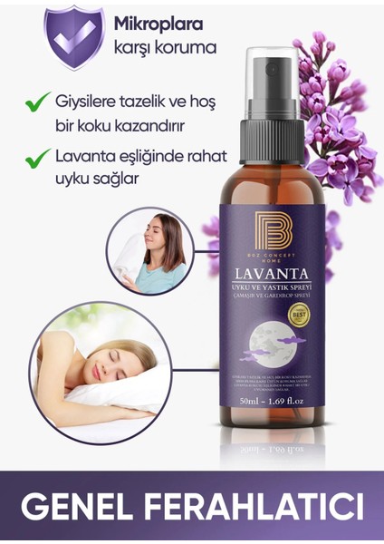 Lavanta Uyku ve Yastık Spreyi Gardırop Spreyi Rahatlatıcı Uyku ve Dinlenme Spreyi 50ML fiyatları
