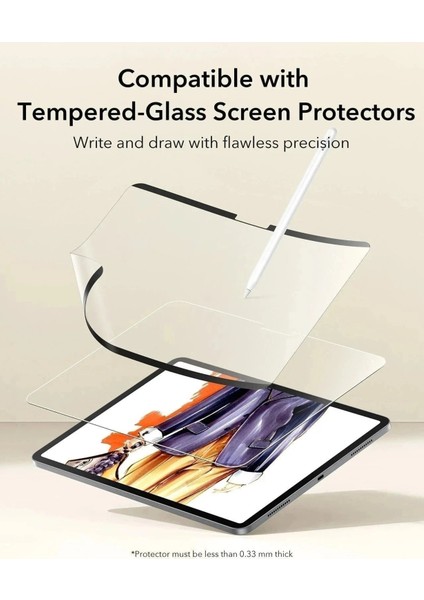 Apple iPad Air 11 M2 Paper-Feel Manyetik Tablet Ekran Koruyucu A2902 A2903