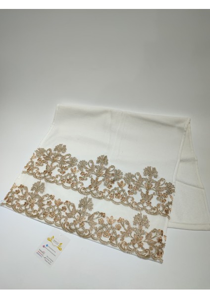 Beyaz Kadife Gold Sarısı Güpürlü Çiçek Desenli Yüz Havlusu fiyatları