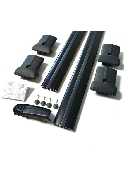 Volkswagen Tiguan Mk2 (2016-2023) Için Tavan Barı , Araca Özel Portbagaj Taşıma Barları - 2li Bar - Siyah