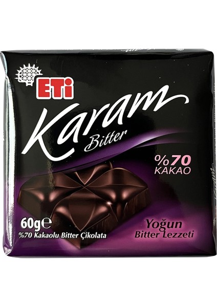 Çikolata Karam Bitter %70 Kakaolu 60 gr x 10 Adet fiyatları