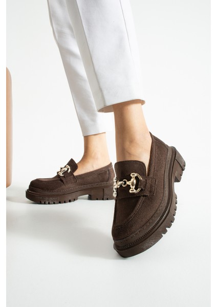 Togga Kadın Günlük Kullanım Tokalı Loafer -Acı Kahvrengi Süet modelleri