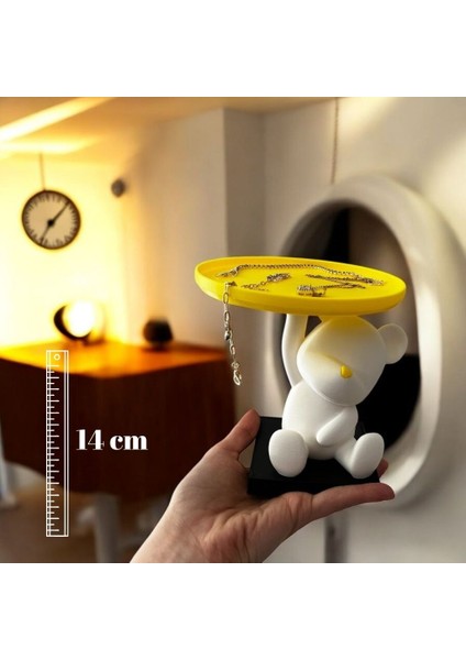 Tabak Tutan Mini Sevimli Ayıcık, Tatlı Makyaj Organizeri 14CM