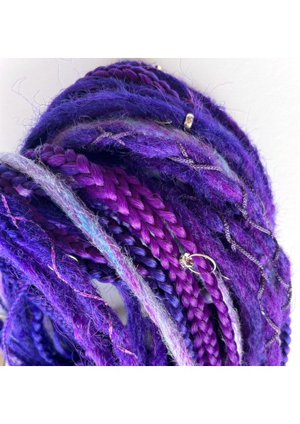 , Purple 40'lı Buhar Rasta, Tığ Işi Rasta ve Afrika Örgüsünden Oluşan Açık ve Koyu Mor Renklerde Saçlı Toka modelleri