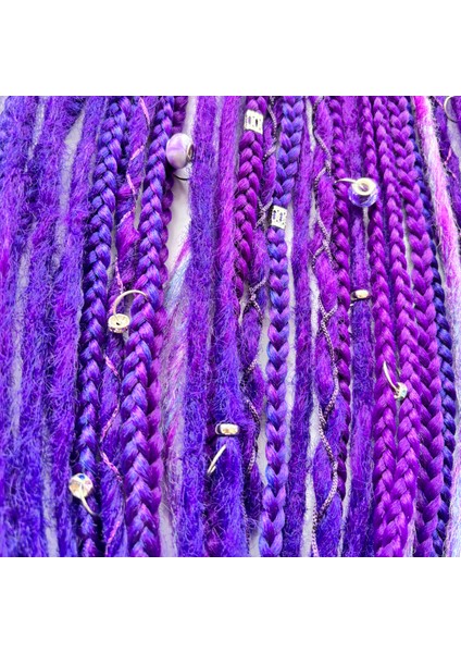 , Purple 40'lı Buhar Rasta, Tığ Işi Rasta ve Afrika Örgüsünden Oluşan Açık ve Koyu Mor Renklerde Saçlı Toka indirimleri